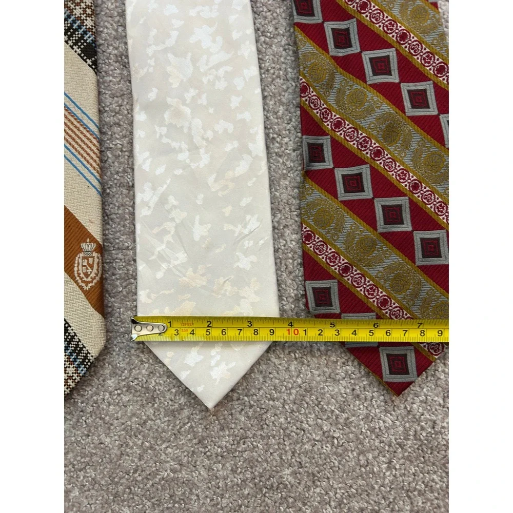 Formal Office Necktie 4Lot Mens OS Multicolored Excellent Vintage Patterned Ties